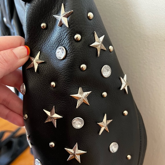 Understated Leather Star Studded Mercy Cropped Jacket - Picture 5 of 5